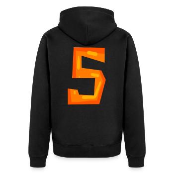 5 - Unisex Premium Organic Zip Hoodie - black - Back - Nico (187cm)