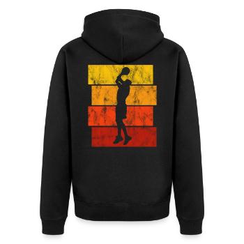 Basket-ball basket-ball basketteur rétro - Veste à capuche bio Premium Unisexe - noir - Dos - Nico (187cm)