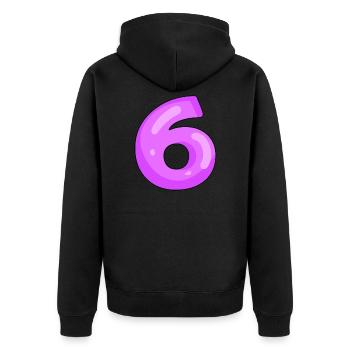 6 Lila - Veste à capuche bio Premium Unisexe - noir - Dos - Nico (187cm)