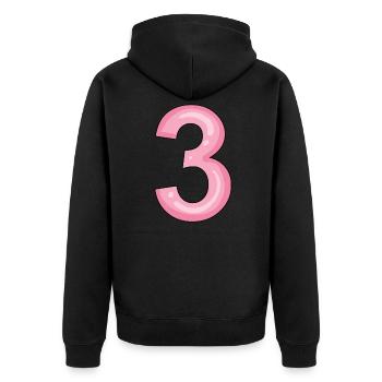 3 - Unisex Premium Bio Zip Hoodie - Schwarz - Hinten - Nico (187cm)