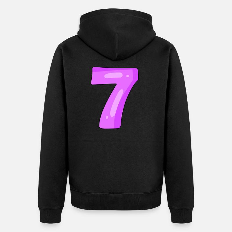 7 violet - Veste à capuche bio Premium Unisexe - noir