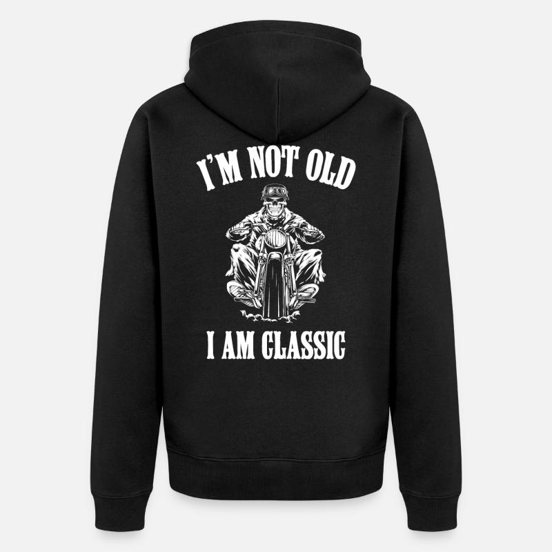 Classic Biker - Veste à capuche bio Premium Unisexe - noir