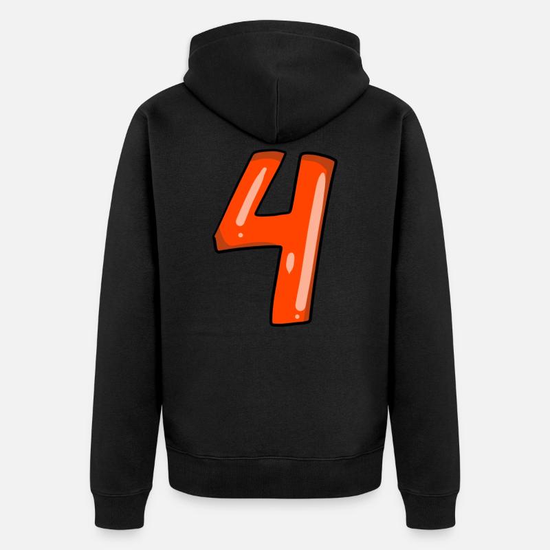 4 rot - Unisex Premium Bio Zip Hoodie - Schwarz