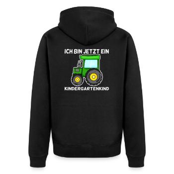 Kindergarten Kindergartenkind - Unisex Premium Bio Zip Hoodie - Schwarz - Hinten - Nico (187cm)