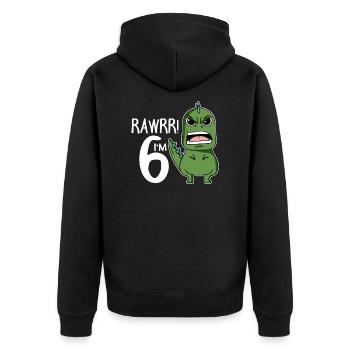 6e anniversaire - 6 ans - J’ai 6 ans - Veste à capuche bio Premium Unisexe - noir - Dos - Nico (187cm)