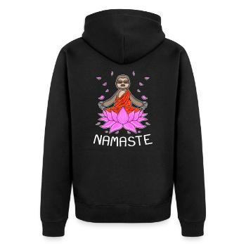 Yoga Namaste paresseux - Veste à capuche bio Premium Unisexe - noir - Dos - Nico (187cm)