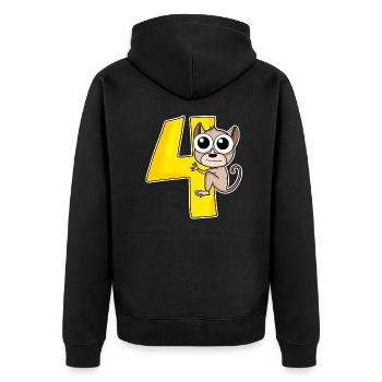 4 Jahre - Tarsier Koboldmaki - 4. Geburtstag - Unisex Premium Bio Zip Hoodie - Schwarz - Hinten - Nico (187cm)