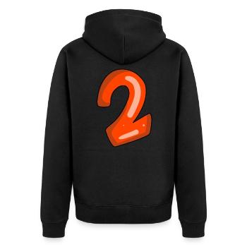 2 rouge - Veste à capuche bio Premium Unisexe - noir - Dos - Nico (187cm)