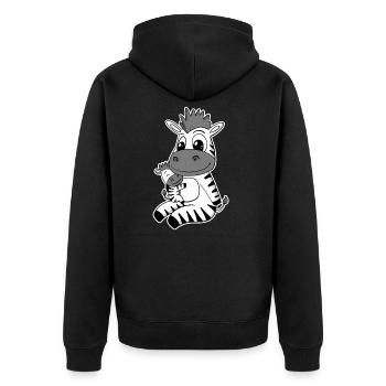 Famille Zèbre - Zèbre avec bébé - Zèbre - Veste à capuche bio Premium Unisexe - noir - Dos - Nico (187cm)