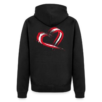 Peru - Unisex Premium Bio Zip Hoodie - Schwarz - Hinten - Nico (187cm)