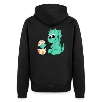 Dinosaures avec des dinosaures bébé - Veste à capuche bio Premium Unisexe - noir - Dos - Nico (187cm)