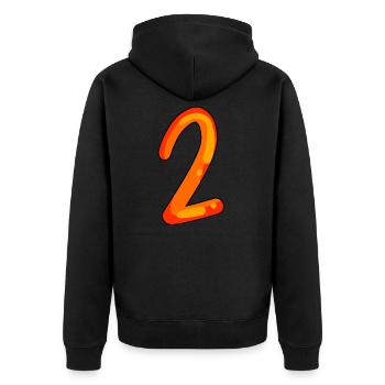 2 - Unisex Premium Organic Zip Hoodie - black - Back - Nico (187cm)