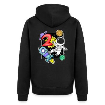 2 ans astronaute garçon 2 anniversaire cadeau - Veste à capuche bio Premium Unisexe - noir - Dos - Nico (187cm)