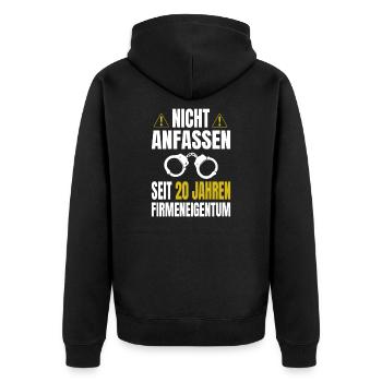 20 Jähriges Dienstjubiläum Firmenjubiläum - Unisex Premium Bio Zip Hoodie - Schwarz - Hinten - Nico (187cm)