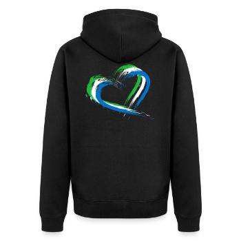 Sierra Leone - Unisex Premium Bio Zip Hoodie - Schwarz - Hinten - Nico (187cm)
