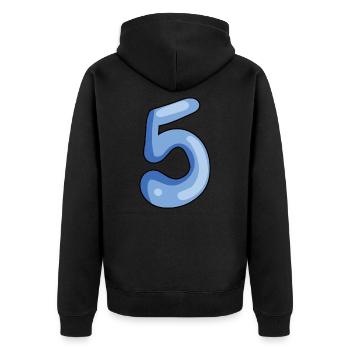 5 - Unisex Premium Bio Zip Hoodie - Schwarz - Hinten - Nico (187cm)