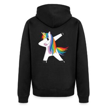 Dabbing Unicorn Dab Unicorn Rainbow Unicorn - Unisex Premium Organic Zip Hoodie - black - Back - Nico (187cm)