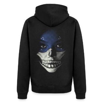 Face painting - Unisex Premium Bio Zip Hoodie - Schwarz - Hinten - Nico (187cm)