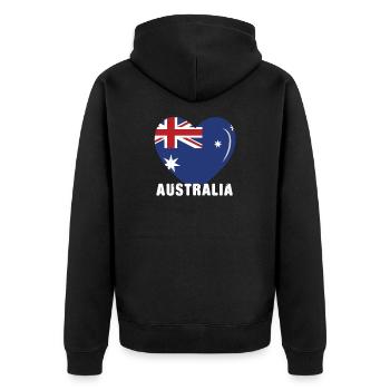 Australie Flag Heart Australia Day Australien - Veste à capuche bio Premium Unisexe - noir - Dos - Nico (187cm)