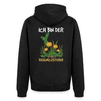 Rasenflüsterer - Lustiges Garten Rechenzentrum - Unisex Premium Bio Zip Hoodie - Schwarz - Hinten - Nico (187cm)