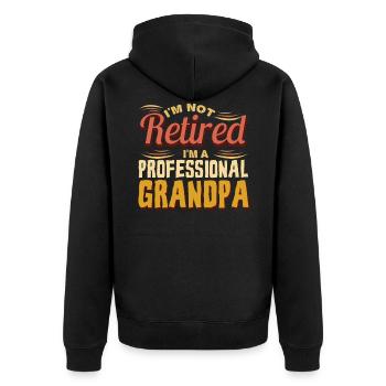 Grands-parents professionnels retraités - Veste à capuche bio Premium Unisexe - noir - Dos - Nico (187cm)