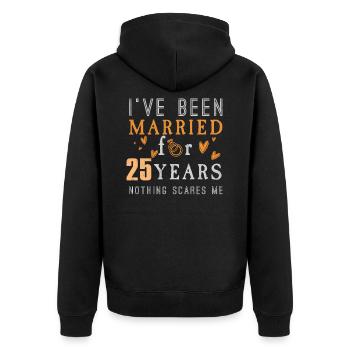 Marriage Married For 25 Years Heart Valentines Day - Unisex Premium Bio Zip Hoodie - Schwarz - Hinten - Nico (187cm)
