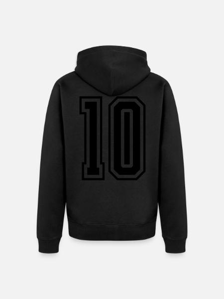 10 Zahl nummer - Unisex Premium Bio Zip Hoodie - Schwarz