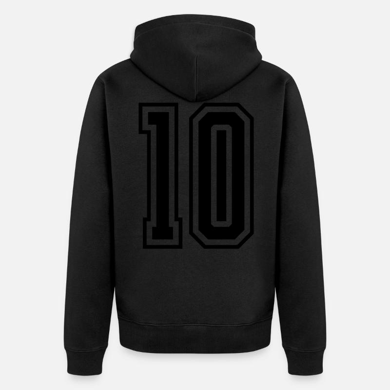 10 Numéro - Veste à capuche bio Premium Unisexe - noir