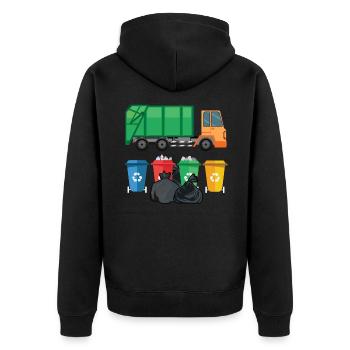 Recycler les camions à ordures Réutiliser Planet Save - Veste à capuche bio Premium Unisexe - noir - Dos - Nico (187cm)