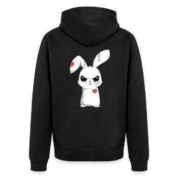 Sad Broken Emo--Egg Happy - Unisex Premium Organic Zip Hoodie - black - Back - Nico (187cm)