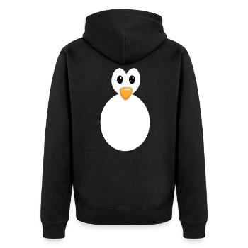 Corps de pingouin Silhouette entière Kawaii Pingouin mignon - Veste à capuche bio Premium Unisexe - noir - Dos - Nico (187cm)
