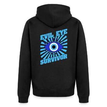 Nazar Der böse Augenschutz für Griechisch Ein - Unisex Premium Bio Zip Hoodie - Schwarz - Hinten - Nico (187cm)