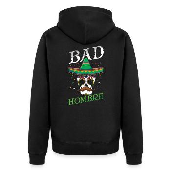 Skeleton Bones Mexican Mexico Bad Cinco De Mayo - Unisex Premium Bio Zip Hoodie - Schwarz - Hinten - Nico (187cm)