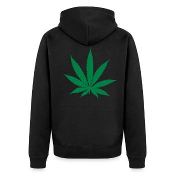 Marihuana - Pot - Unisex Premium Organic Zip Hoodie - black - Back - Nico (187cm)