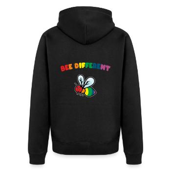 LGBT Rainbow Gay Homosexualité être différent - Veste à capuche bio Premium Unisexe - noir - Dos - Nico (187cm)