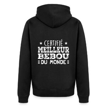 Homme Grand Père Surnom Papa Humour Meilleur Bébou - Veste à capuche bio Premium Unisexe - noir - Dos - Nico (187cm)