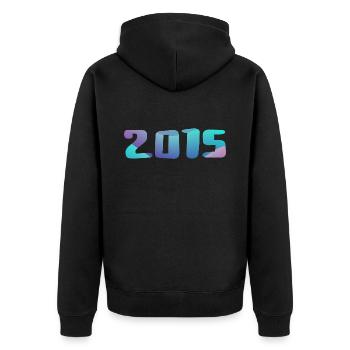 Geburtstagsgeschenk 2015 Jahrgang 2015 Retro 2015 - Unisex Premium Bio Zip Hoodie - Schwarz - Hinten - Nico (187cm)