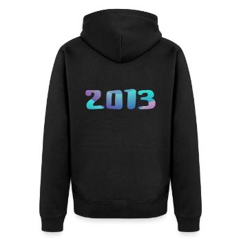 Geburtstagsgeschenk 2013 Jahrgang 2013 Retro 2013 - Unisex Premium Bio Zip Hoodie - Schwarz - Hinten - Nico (187cm)