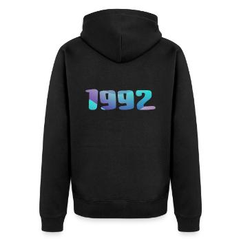 Cadeau Anniversaire 1992 Millésime 1992 Rétro 1992 - Veste à capuche bio Premium Unisexe - noir - Dos - Nico (187cm)