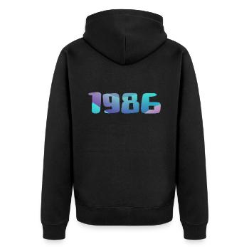 1986 Birthday Gift Vintage 1986 Retro 1986 - Unisex Premium Organic Zip Hoodie - black - Back - Nico (187cm)