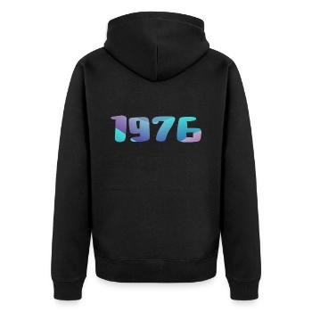 1976 Birthday Gift Vintage 1976 Retro 1976 - Unisex Premium Organic Zip Hoodie - black - Back - Nico (187cm)