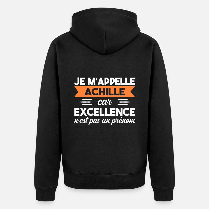 Je M'appelle Excellence Achille - Veste à capuche bio Premium Unisexe - noir