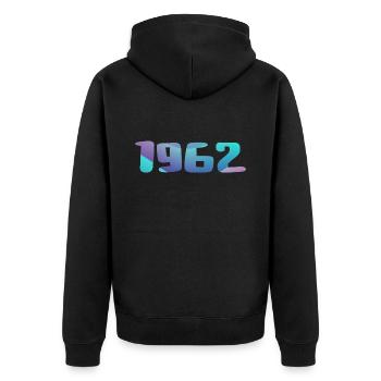 1962 Geburtstagsgeschenk Vintage 1962 Retro 1962 - Unisex Premium Bio Zip Hoodie - Schwarz - Hinten - Nico (187cm)