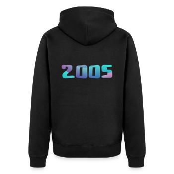 Cadeau Anniversaire 2005 Millésime 2005 Rétro 2005 - Veste à capuche bio Premium Unisexe - noir - Dos - Nico (187cm)