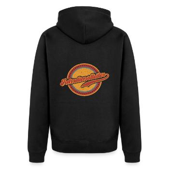 Fahrdienstleiter Eisenbahn Zug Beruf Vintage - Unisex Premium Bio Zip Hoodie - Schwarz - Hinten - Nico (187cm)