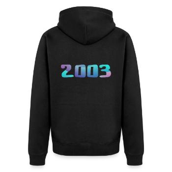 Cadeau Anniversaire 2003 Millésime 2003 Rétro 2003 - Veste à capuche bio Premium Unisexe - noir - Dos - Nico (187cm)