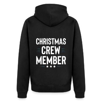 Christmas Crew - Unisex Premium Bio Zip Hoodie - Schwarz - Hinten - Nico (187cm)