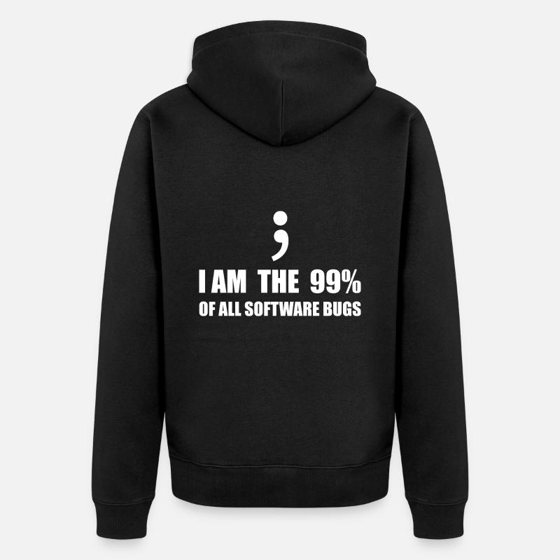 Computer Scientist Programmer - Unisex Premium Organic Zip Hoodie - black