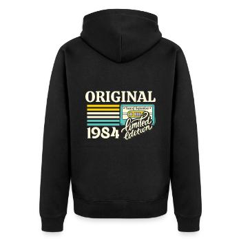 40th Anniversary Cassette September 1984 - Unisex Premium Organic Zip Hoodie - black - Back - Nico (187cm)