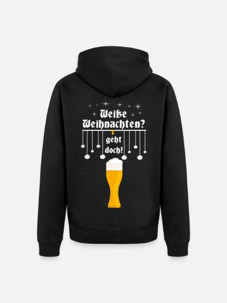 Weiße Weihnachten - Unisex Premium Bio Zip Hoodie - Schwarz